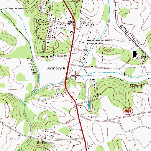 Topographic Map of Town Creek, NC