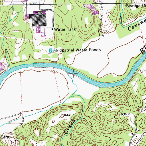 Topographic Map of Town Creek, NC