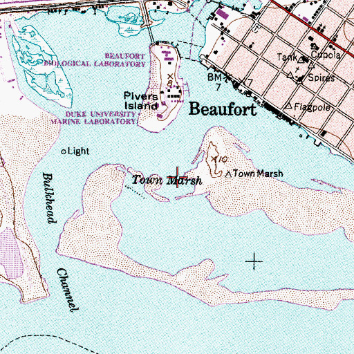 Topographic Map of Town Marsh, NC