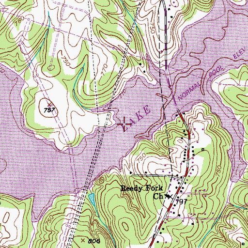 Topographic Map of Lake Townsend, NC