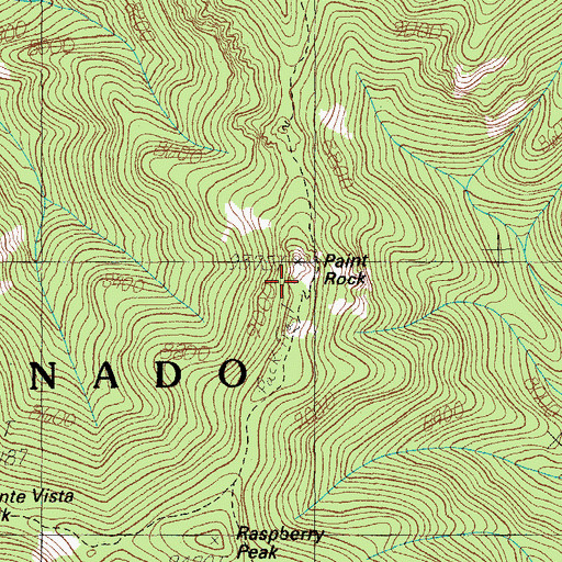 Topographic Map of Paint Rock, AZ