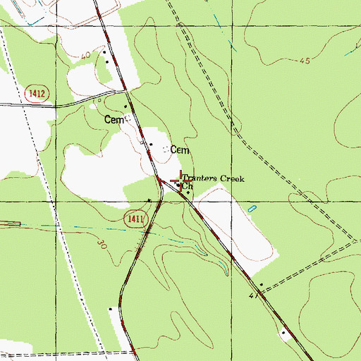 Topographic Map of Tranters Creek Church, NC