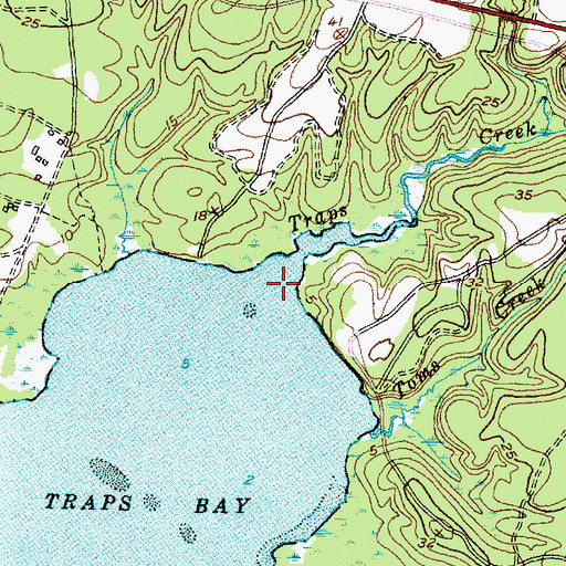 Topographic Map of Traps Creek, NC