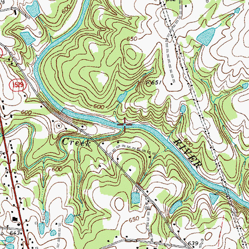Topographic Map of Travis Creek, NC
