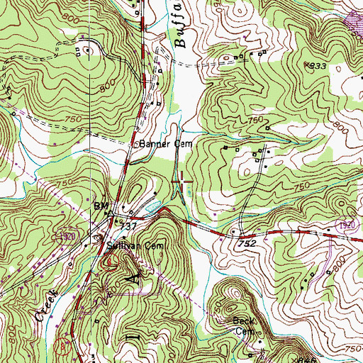 Topographic Map of Trick-Um Creek, NC