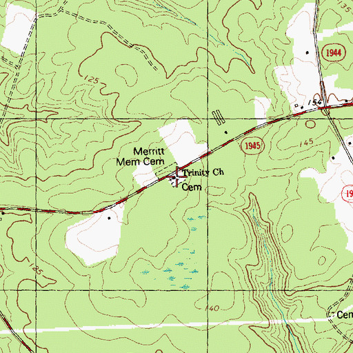 Topographic Map of Trinity Church, NC