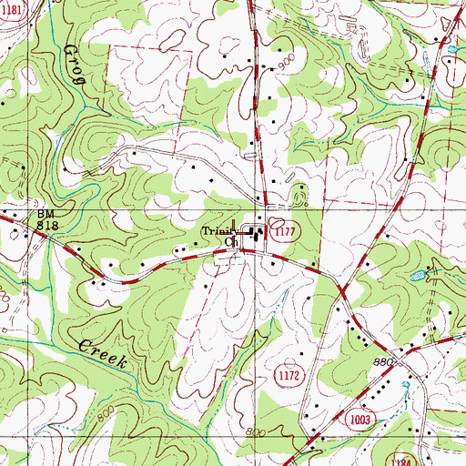 Topographic Map of Trinity Baptist Church, NC