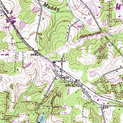 Topographic Map of Trinity School, NC