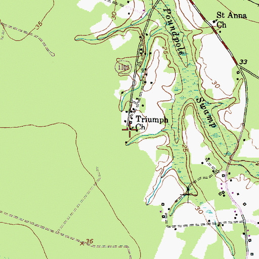 Topographic Map of Triumph Church, NC