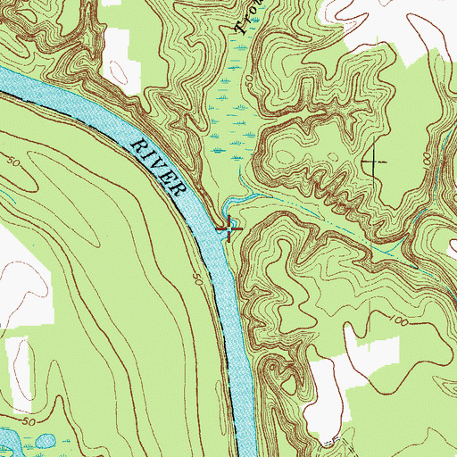 Topographic Map of Trouble Field Creek, NC