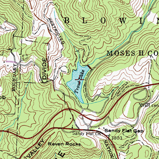 Topographic Map of Trout Lake, NC