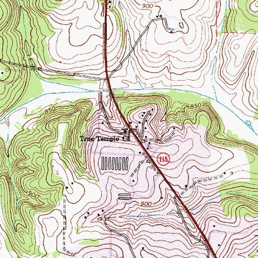 Topographic Map of True Temple Church, NC
