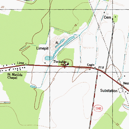 Topographic Map of Tuckahoe Church, NC