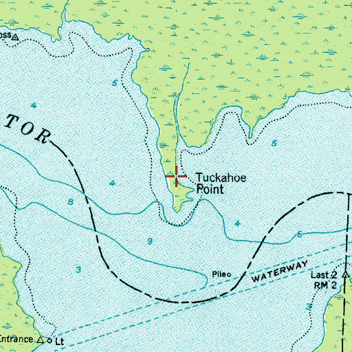 Topographic Map of Tuckahoe Point, NC
