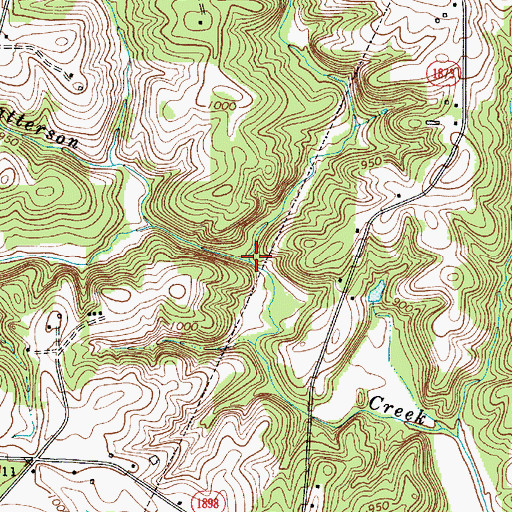 Topographic Map of Tuckers Creek, NC