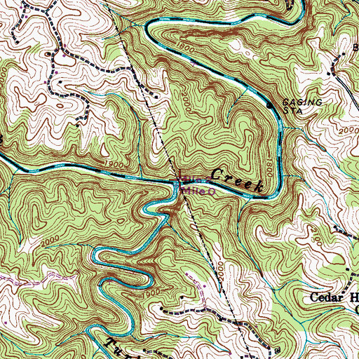 Topographic Map of Turkey Creek, NC