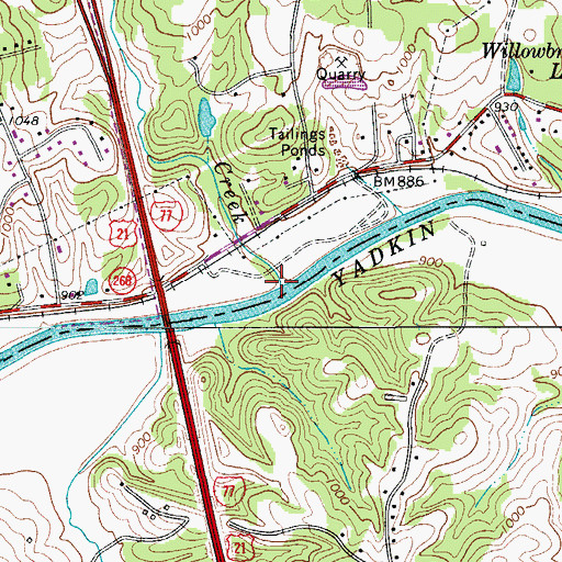 Topographic Map of Turkey Creek, NC
