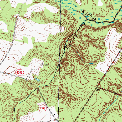 Topographic Map of Turkey Creek, NC