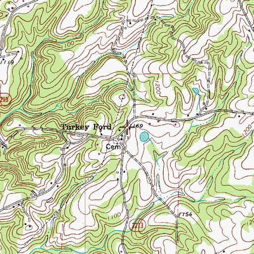 Topographic Map of Turkey Ford, NC