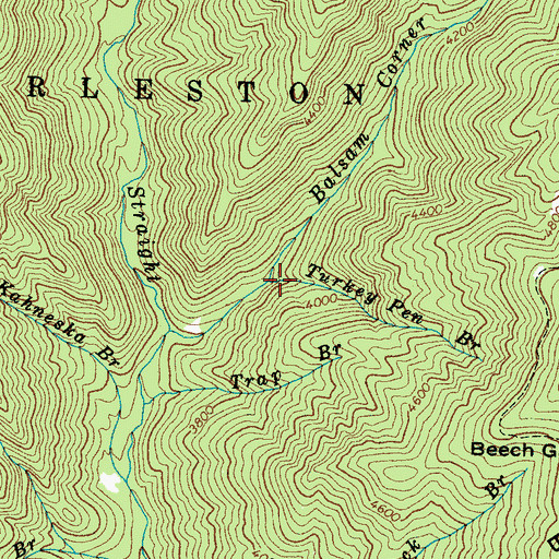 Topographic Map of Turkey Pen Branch, NC