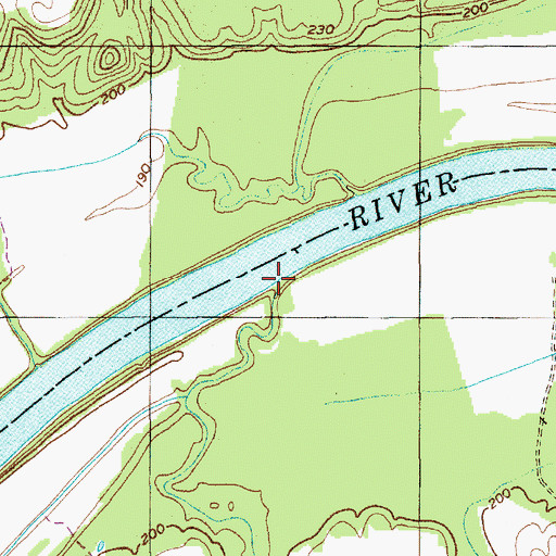 Topographic Map of Turkey Top Creek, NC