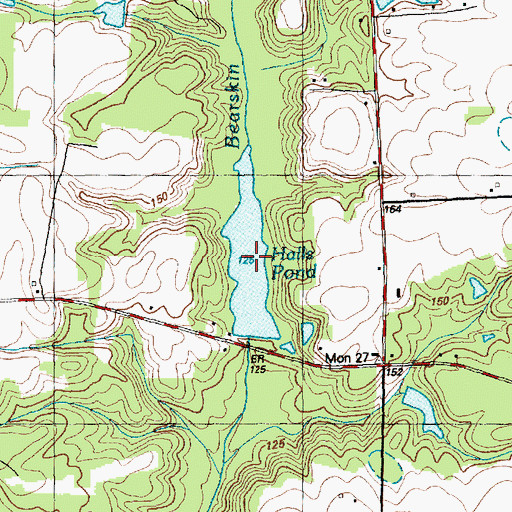 Topographic Map of Halls Pond, NC