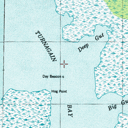 Topographic Map of Turnagain Bay, NC