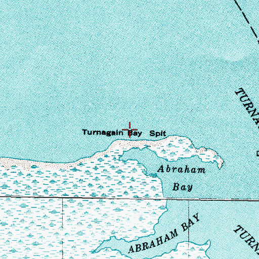 Topographic Map of Turnagain Bay Spit, NC