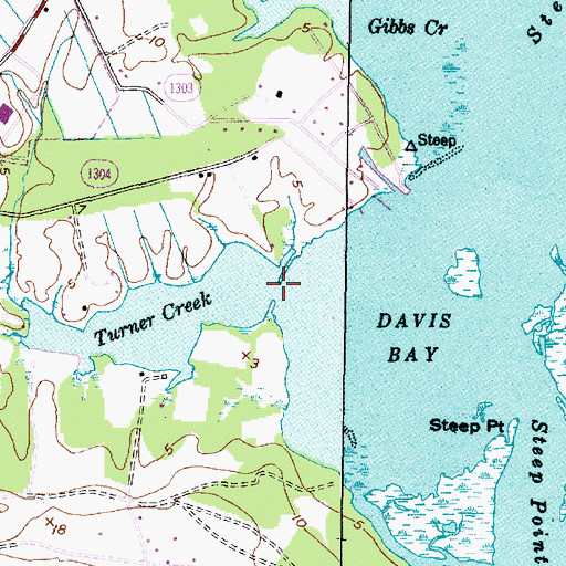 Topographic Map of Turner Creek, NC