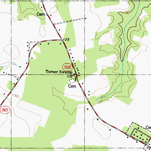 Topographic Map of Turner Swamp Church, NC