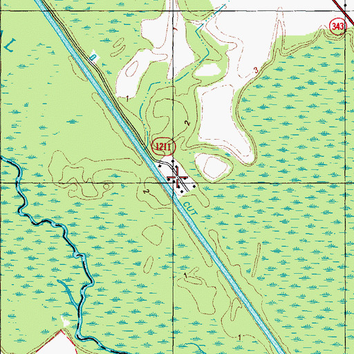 Topographic Map of Turners Cut, NC