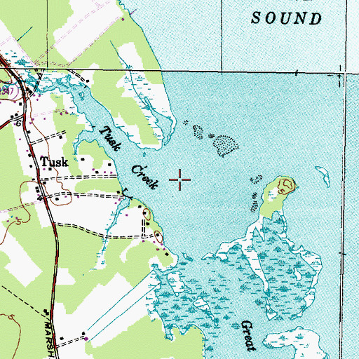 Topographic Map of Tusk Creek, NC