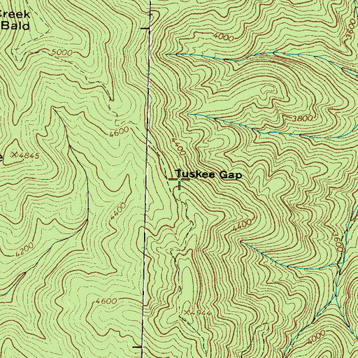 Topographic Map of Tuskee Gap, NC