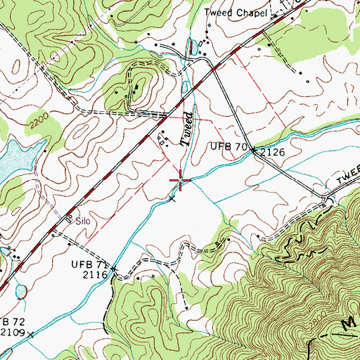 Topographic Map of Tweed Creek, NC