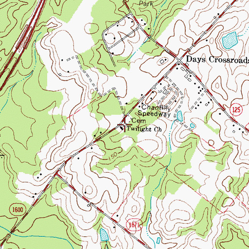 Topographic Map of Twilight Church, NC