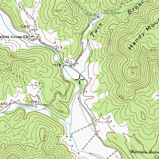 Topographic Map of Twin Branch, NC