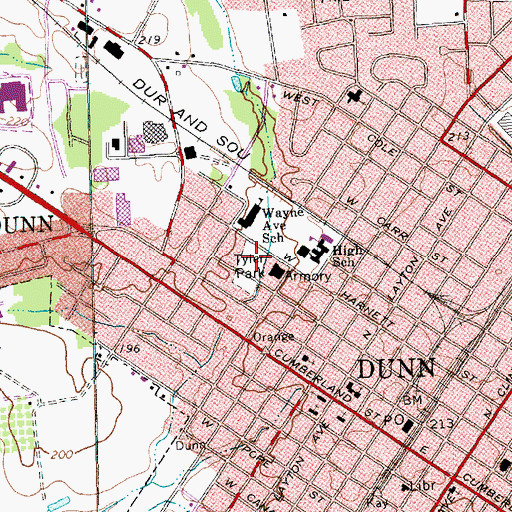 Topographic Map of Tyler Park, NC