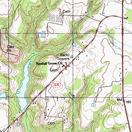 Topographic Map of Tyndall Grove Church, NC