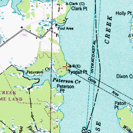 Topographic Map of Tyndall Point, NC