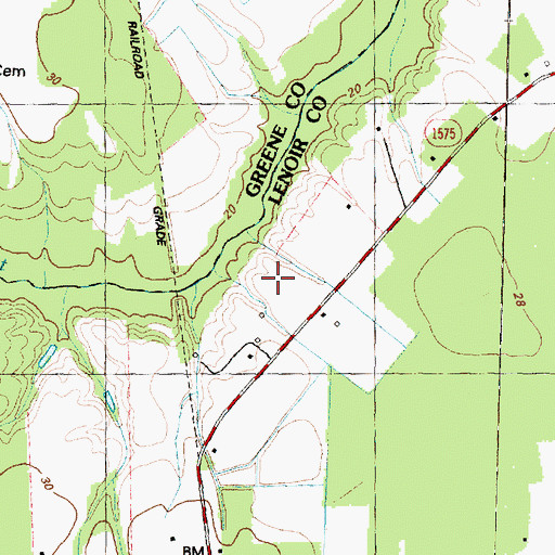 Topographic Map of Tyndall School, NC