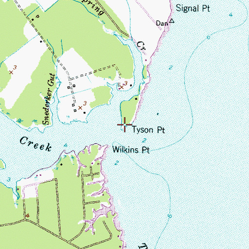 Topographic Map of Tyson Point, NC