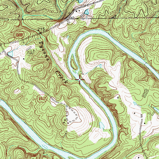 Topographic Map of Tysons Creek, NC