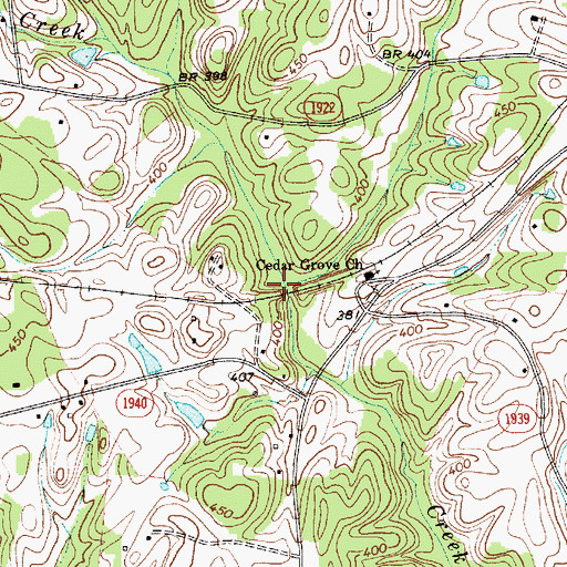 Topographic Map of Ugly Creek, NC