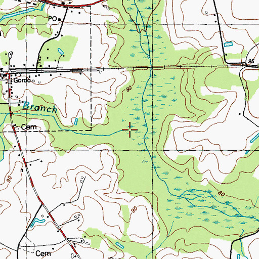 Topographic Map of Uncles Branch, NC