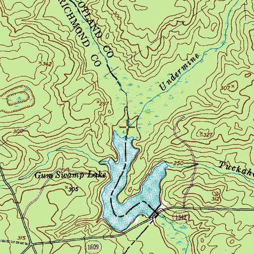 Topographic Map of Undermine Branch, NC