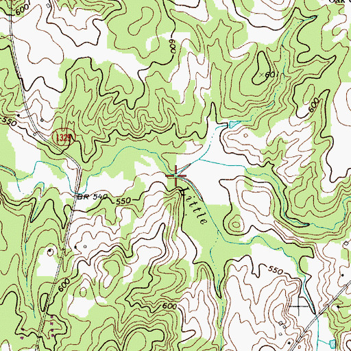 Topographic Map of Underwood Creek, NC
