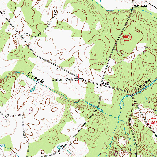 Topographic Map of Union Cemetery, NC