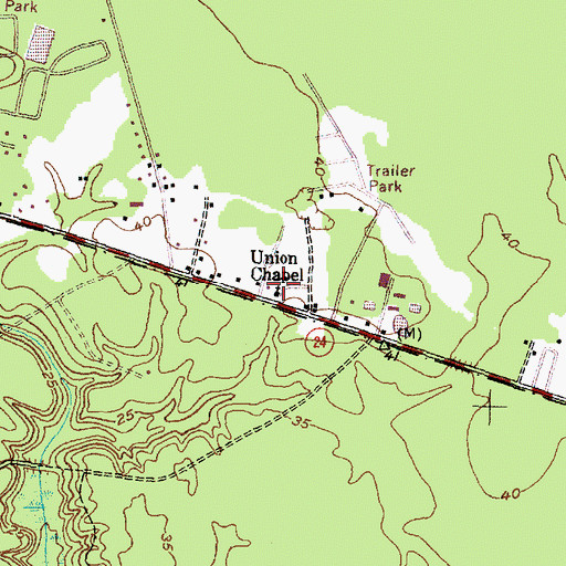 Topographic Map of Union Chapel, NC