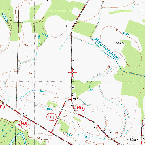 Topographic Map of Union Chapel, NC