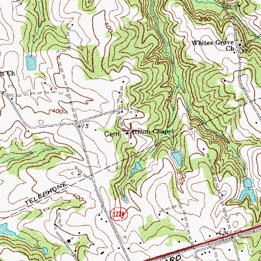 Topographic Map of Union Chapel, NC